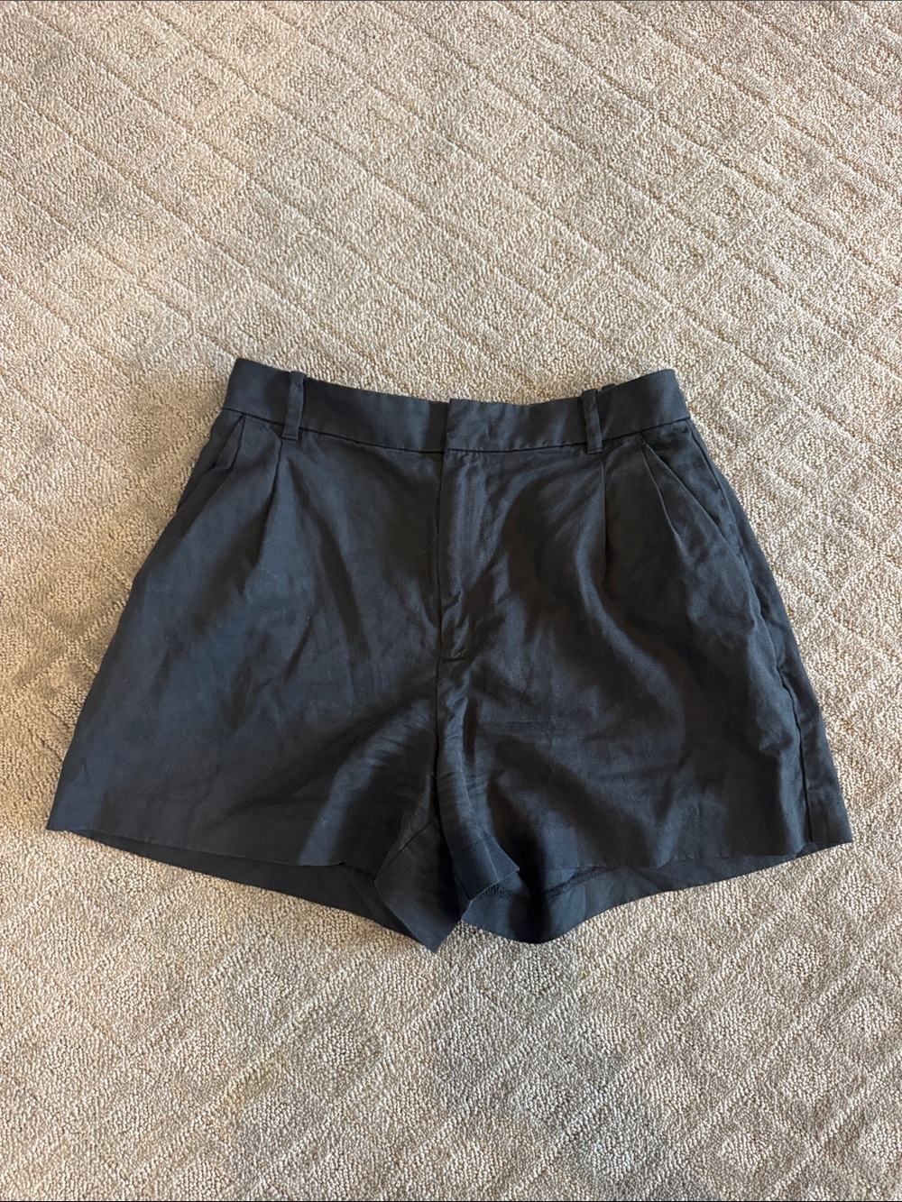Madewell Black High-Waist Tailored Shorts